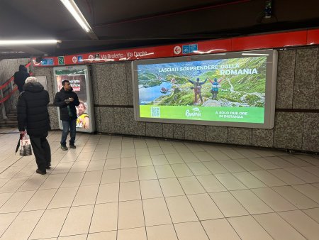 Campanie outdoor in Italia Lasciati sorprendere dalla Romania! – Romania, promovata in statiile de <span style='background:#EDF514'>METROU</span> din Milano si pe 90 de autobuze din Roma