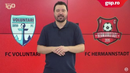 Meciul zilei » FC Voluntari - FC Hermannstadt. Va reusi Florin Pirvu sa ii redreseze pe ilfoveni? Trupa lui Maldarasanu vaneaza primul loc in play-out