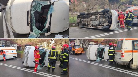 Accident grav in Suceava! Un microbuz cu ucraineni s-a rasturnat