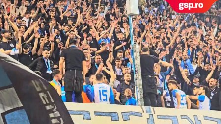 U CRAIOVA - RAPID 2-1 » Jucatorii Craiovei au mers in tribune, alaturi de fani, si au strigat libertate pentru suporteri