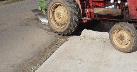 Accident bizar la Galati. Un barbat a murit dupa ce a fost calcat de mai multe ori de tractorul pe care il conducea VIDEO