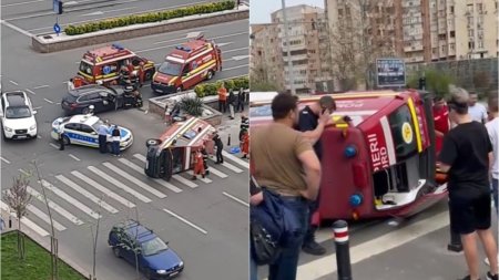 <span style='background:#EDF514'>GRAV ACCIDENT</span> cu o ambulanta in Bucuresti. Circulatia este restrictionata in zona Panduri