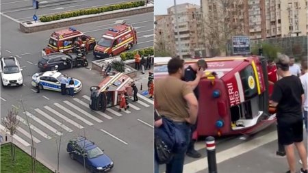 O ambulanta, implicata intr-un <span style='background:#EDF514'>ACCIDENT GRAV IN CAPITALA</span>