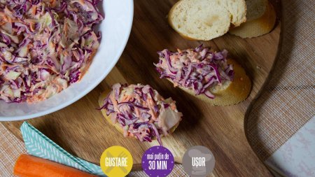 Salata coleslaw, reteta colonistilor olandezi de care America s-a <span style='background:#EDF514'>INDRAGOSTIT</span>