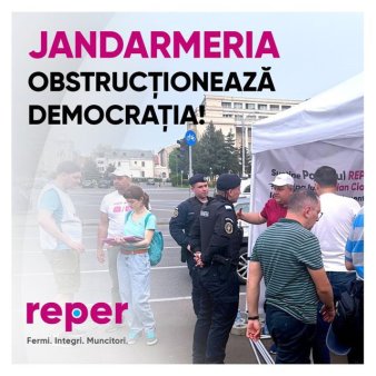 REPER acuza <span style='background:#EDF514'>JANDARMERIA</span> ca i-a respins cererea de amplasare a unui cort in Piata Victoriei