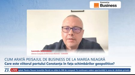 ZF Live. Care este viitorul portului Constanta in fata schimbarilor geopolitice? Laurentiu Mironescu, director de exploatare COREMAR: Este nevoie de investitii in calea ferata, infrastructura rutiera si Dunare pentru a ajunge usor marfurile in portul Constanta