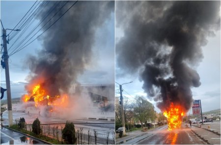 Un autocar in care se aflau 30 de elevi a ars ca o <span style='background:#EDF514'>TORT</span>a, la Moldova Noua. Nu sunt victime