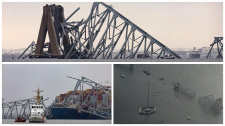 Transportul maritim comercial, in continuare afectat dupa prabusirea podului din Baltimore. 2 canale, deschise navelor mici