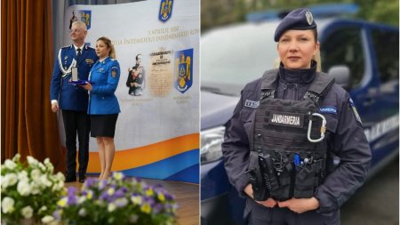 Ea este Andrada, prima femeie care a primit distinctia Jandarmul de onoare al Anului: Nu am mai fost asa emotionata de cand am devenit mama