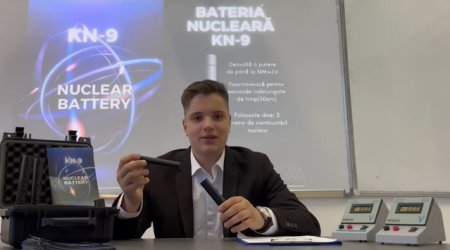 Vladimir Virzob, Micul <span style='background:#EDF514'>EINSTEIN</span> al Romaniei, a inventat o baterie nucleara KN-9 care ar putea alimenta cu electricitate un cartier rezidential timp de 100 de ani