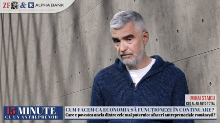 ZF 15 minute cu un antreprenor, un proiect Ziarul Financiar si Alpha Bank. Cine este antreprenorul Mihai Staicu, cel care a creat un business de 1,8 mld. lei din distributia de piese auto? AD Auto Total este una dintre cele mai mari 20 de afaceri antreprenoriale