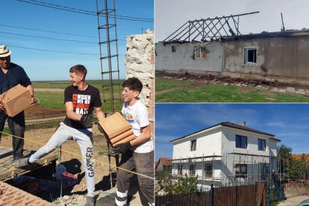 Satul in care oamenii construiesc voluntar case pentru vecinii loviti de <span style='background:#EDF514'>CATASTROFE</span>. Comunitatea s-a mobilizat de doua ori intr-un an 