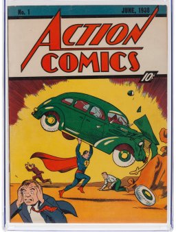 Un rar exemplar al revistei de benzi desenate cu prima aparitie a lui Superman, din 1938, s-a vandut la licitatie pentru o suma record