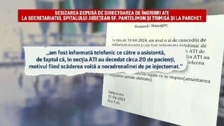 Pacienti morti la Spitalul Sfantul Pantelimon. <span style='background:#EDF514'>MINISTRUL SANATATII</span> spune ca sesizarea a venit abia dupa 3 zile