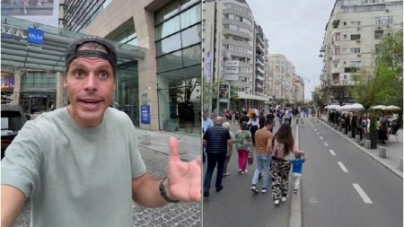 Reactia virala a unui olandez cand a vazut <span style='background:#EDF514'>STRAZILE</span> deschise din Bucuresti: Oamenii isi traiesc viata la maximum. VIDEO