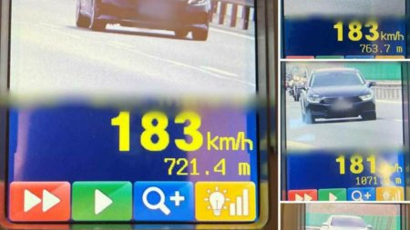Tanar de 26 de ani, prins cu 235 km/h pe <span style='background:#EDF514'>AUTOSTRADA A3</span>. Politistii au dat 25 de amenzi in doar cateva ore