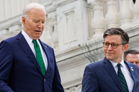 Liderul majoritatii democrate din Senatul SUA anunta un consens privind <span style='background:#EDF514'>APROBARE</span>a ajutoarelor militare propuse de Biden pentru Ucraina si Israel