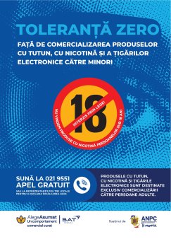 BAT: Toleranta zero fata de comercializarea produselor cu tutun si a tigarilor electronice catre <span style='background:#EDF514'>MINOR</span>i