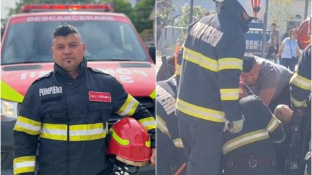 El este <span style='background:#EDF514'>MARIAN</span>, pompierul aflat in timpul liber care a sarit sa ajute un barbat, ramas blocat in masina, in urma unui grav accident, in Constanta