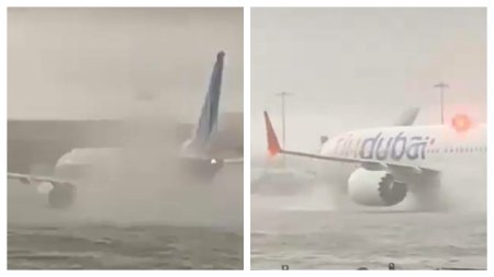VIDEO. Haos in Dubai, din cauza furtunii violente. Zeci de zboruri au fost <span style='background:#EDF514'>ANULATE</span> sau amanate. Multe au legatura cu Romania