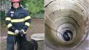 O caprita cazuta intr-o fantana adanca a fost salvata de pompierii din Giurgiu