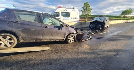 Coliziune frontala, pe o portiune cu parapet a drumului mortii. Doua soferite au fost ranite