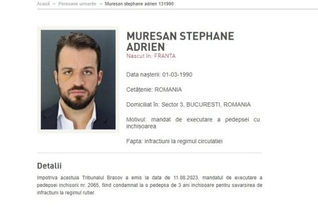 Adrien Stephane Muresan s-a predat in Franta. Fiul omului de afaceri Sever Muresan are de executat 3 ani de inchisoare