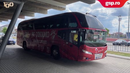 FCU Craiova - Dinamo. Autocarul <span style='background:#EDF514'>CAINI</span>lor a sosit la stadion