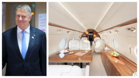 Inca o <span style='background:#EDF514'>CALATORIE</span> in lux a lui Iohannis. Imagini spectaculoase din interiorul avionului privat care l-a dus la Seul | FOTO