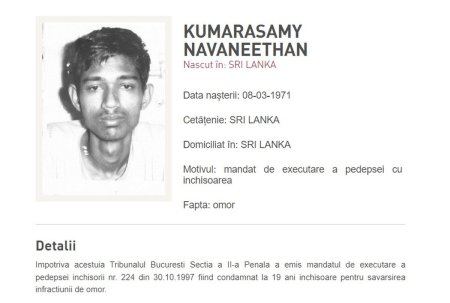 Srilankezul care a omorat un strain la Bucuresti in 1991 si a fugit din tara, adus dupa 33 de ani in Romania