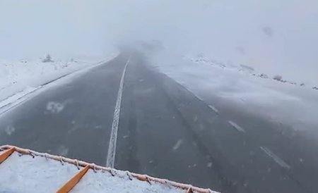 Ninge pe Transalpina. Avertismentul drumarilor pentru <span style='background:#EDF514'>SOFERI</span>. VIDEO
