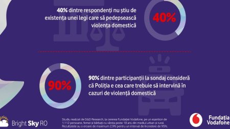 Romanii aleg sa nu intervina in cazurile de violenta domestica. Sondaj Fundatia Vodafone: doar 4% dintre martori anunta politia in cazurile de violenta