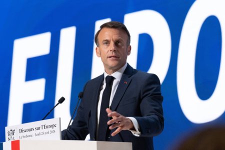 Macron avertizeaza ca Europa poate <span style='background:#EDF514'>MURI</span>. Presedintele Frantei spune ca UE trebuie sa arate ca nu este niciodata vasala Statelor Unite