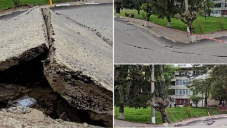 UPDATE Tasarea terenului a stagnat la Slanic Prahova. Drone ale Institutului de Fizica a Pamantului monitorizeaza zona