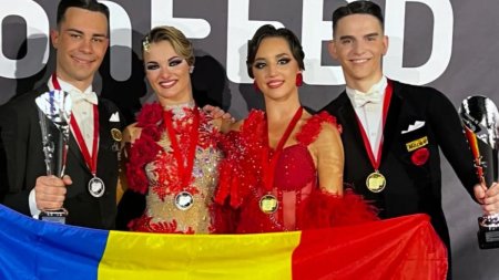 Dubla istorica pentru Romania: Aur si <span style='background:#EDF514'>ARGINT</span> la Campionatul Mondial de Dans Sportiv din China