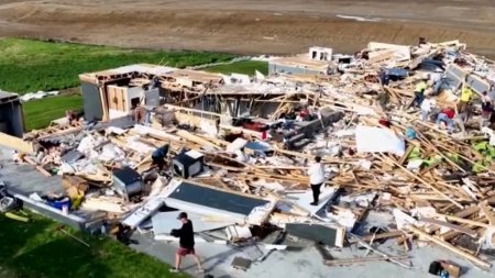 <span style='background:#EDF514'>PRIMELE</span> imagini cu dezastrele provocate de tornadele din SUA. Mai multi oameni au murit si sute de mii sunt fara curent electric