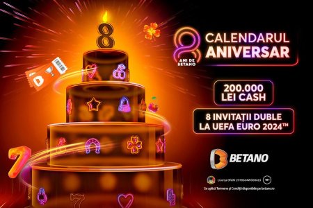 La 8 ani de Betano te premiem cu 8 invitatii duble la UEFA EURO 2024 si premii totale de 200.000 Lei Cash!