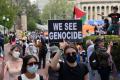 O cladire a Universitatii Columbia, ocupata de manifestanti pro-palestinieni