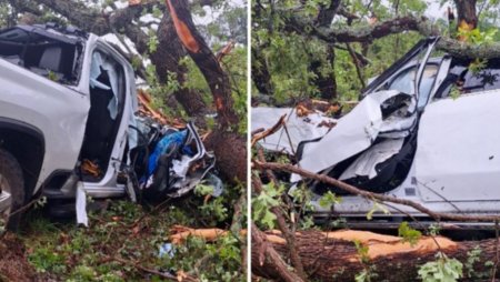 Un baietel de 9 ani si-a salvat parintii, dupa ce masina le-a fost luata pe sus de o tornada, in Oklahoma: Mama, tata, va implor sa nu muriti!