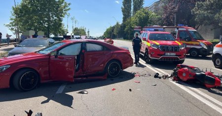 Tragedie pe Faleza Dunarii din Galati: un politist de la trupele speciale a murit. Motocicleta pe care o conducea, lovita de o masina