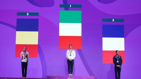 Romania, locul 4 in finala pe echipe de la <span style='background:#EDF514'>CAMPION</span>atul European de Gimnastica de la Rimini. FOTO