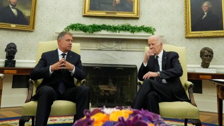 Primele imagini cu presedintele Klaus Iohannis, primit de Joe Biden la Casa Alba