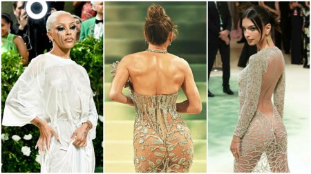 Aparitii transparente la Met Gala 2024. Vedetele care au pasit fara inhibitii pe covorul rosu si au lasat sa se vada tot FOTO