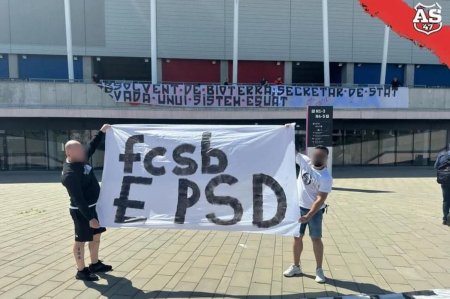 In ziua in care FCSB sarbatoreste titlul, ultrasii lui CSA <span style='background:#EDF514'>STEAUA</span> protesteaza: Vin pe rand sa ceara pomana la palat