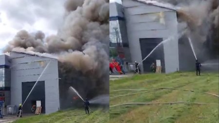 Incendiu violent, la hala unui producator de tamplarie PVC din Suceava. Mesaj Ro-Alert transmis de autoritati