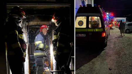 Incendiu puternic intr-un bloc din Barlad. 50 de oameni au fost evacuati din apartamente